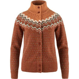 Fjällräven Övik Knit Cardigan W Women’s Sweaters & knitwear Brown, Orange Main Front 65832